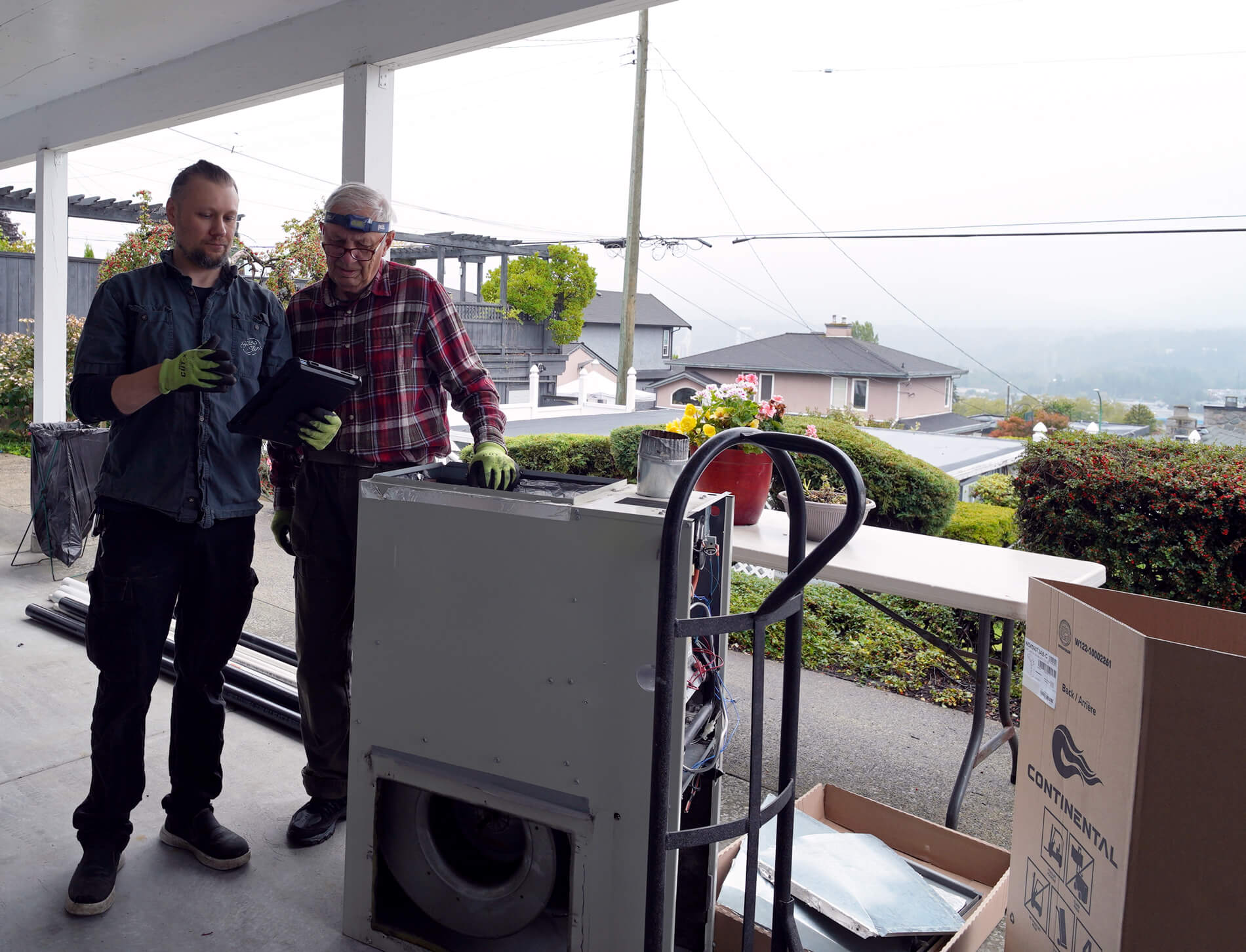 High efficiency furnace installation in Burnaby