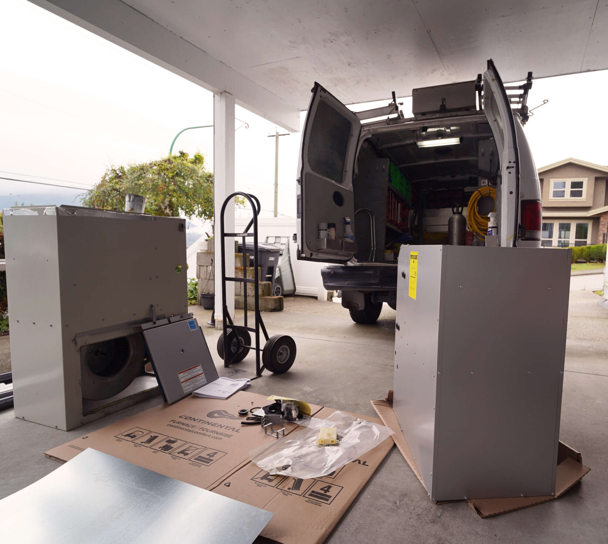 High efficiency furnace installation in Burnaby