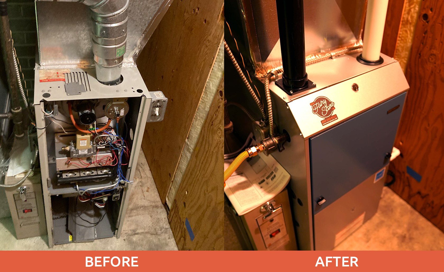 Furnace installation in Burnaby: before and after